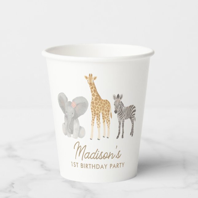 Safari Birthday Party Paper Cups (Front)