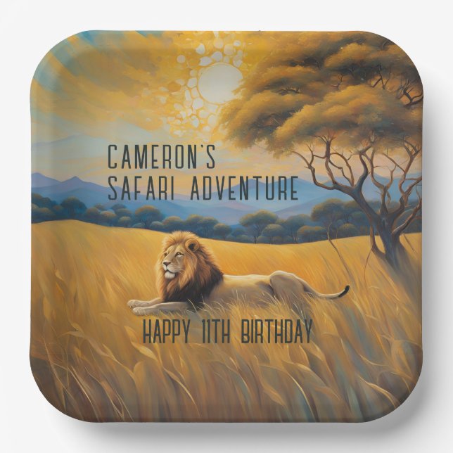 Safari Birthday Party  Paper Plate (Front)