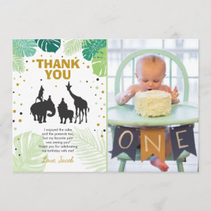 Safari birthday Thank You Card Animals Wild Zoo