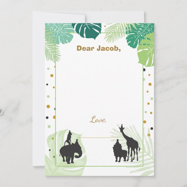 Safari Birthday Time Capsule Boy insert card Zoo (Front)