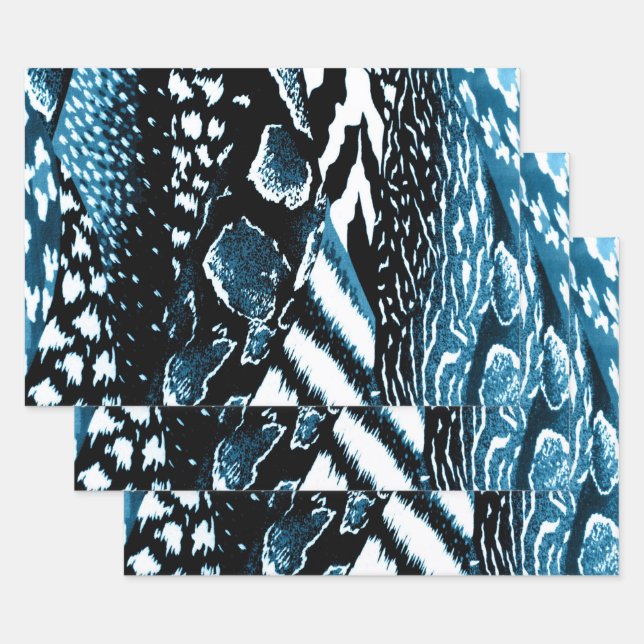 Safari Blue Wrapping Paper Sheet (Set)