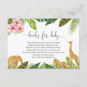 Safari book request girl baby shower book insert