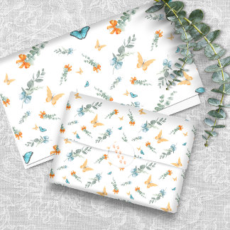 Safari Botanical Wrapping Paper | Blue Orange