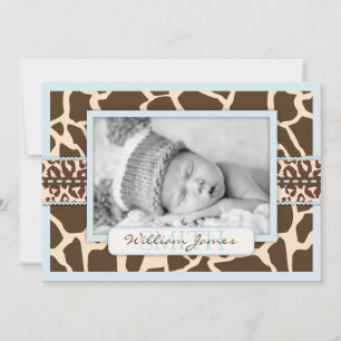 Safari Boy Announcement Card