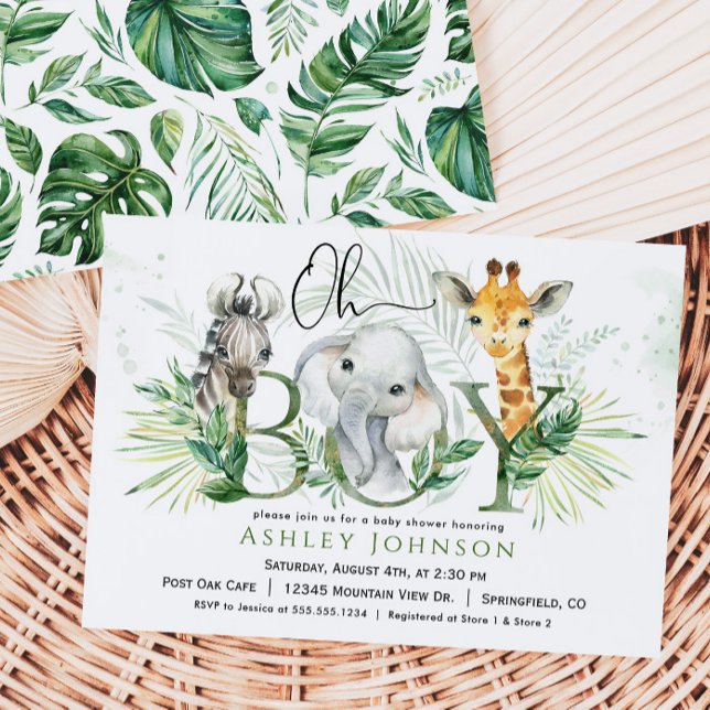 Safari Boy Baby Shower Invitation (Creator Uploaded)