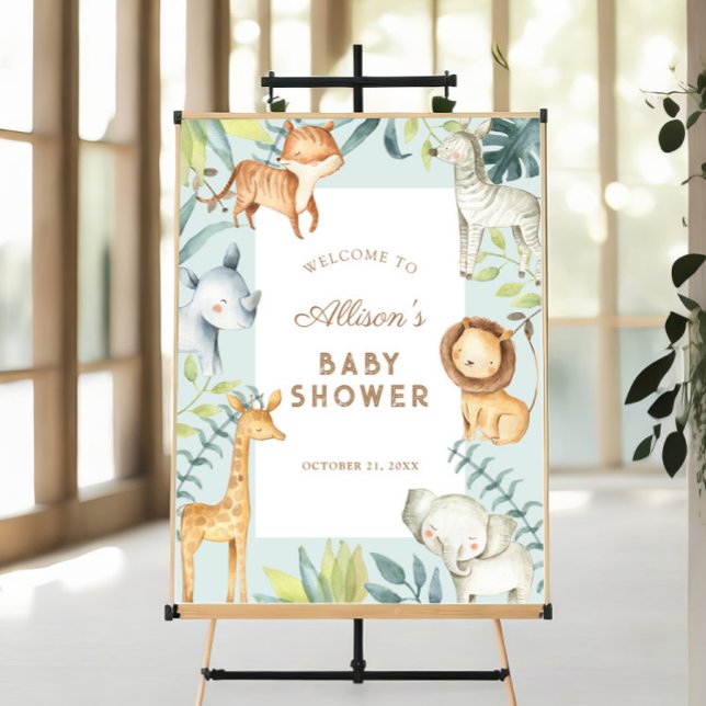 Safari boy baby shower welcome sign (Creator Uploaded)