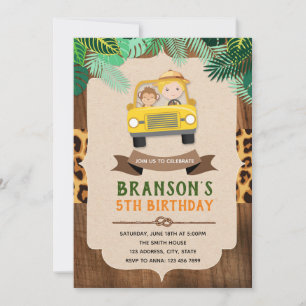 Safari boy birthday party Invitation