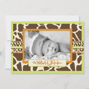 Safari Boy Green Announcement Card