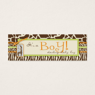 Safari Boy Green Skinny Gift Tag