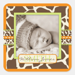 Safari Boy Orange Photo Sticker