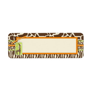Safari Boy Orange Skinny Gift Label