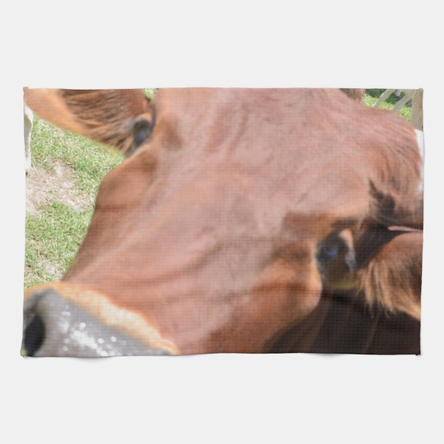Safari Brown Cow Tea Towel (Horizontal)