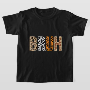 Safari Bruh Meme Animal Print Wildlife Design T-Shirt