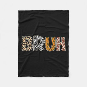 Safari Bruh Zookeeper Funny Animals Wildlife Boys Fleece Blanket