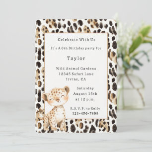 Safari Cheetah Birthday Invitation