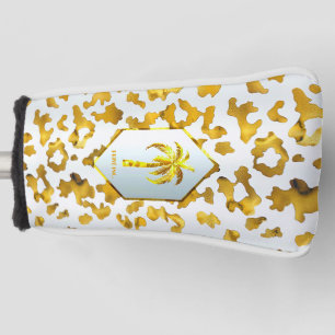 Safari Chic Gold Leopard Print Putter  Golf Head Cover