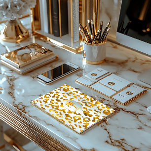 Safari Chic Luxe Gold & White Animal Print Notebook