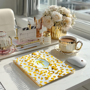 Safari Chic Luxe Gold & White Animal Print Planner