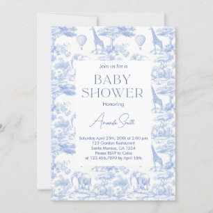 Safari Chinoiserie Toile de Jouy baby shower Invitation