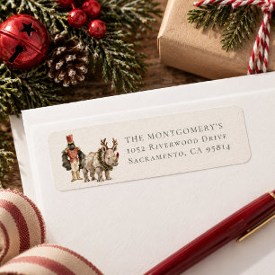 Safari Christmas Rhino & Gorilla Address Label