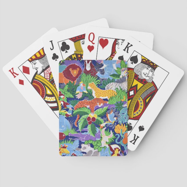 Safari, colourful wild animals, playing cards (Back)