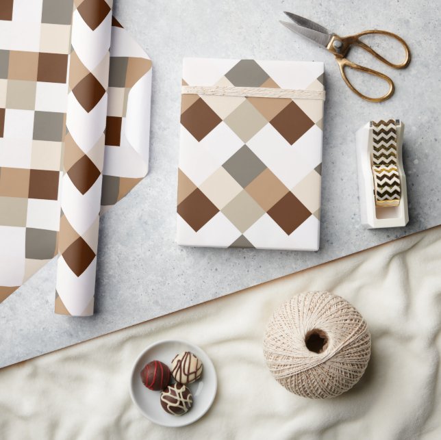 Safari Colours Geometric Lattice Wrapping Paper (Crafts)