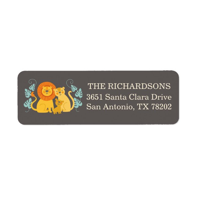 Safari Cute Lion Return Address Label (Front)