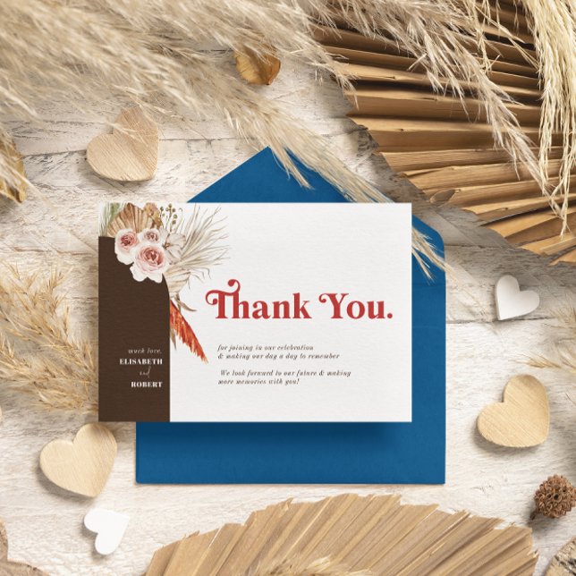 Safari Desert Boho Flowers Thank You Card (Creator Uploaded)
