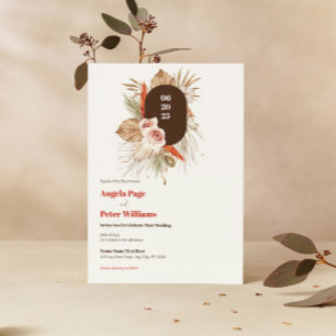 Safari Desert Boho Flowers Wedding Invitation