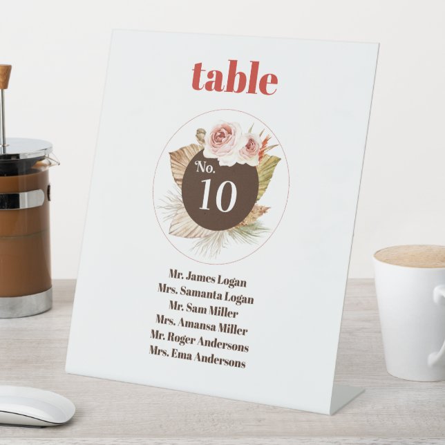 Safari Desert Boho Flowers Wedding Pedestal Sign (In SItu)