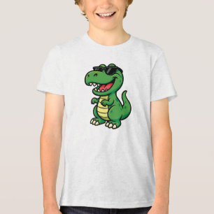 Safari dinosaur with Cool Shades Tri-Blend Shirt