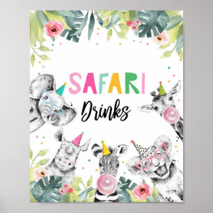 Safari Drinks Safari Party Animals Birthday Sign