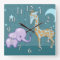 Safari Elephant and Giraffe Animals Kids Clock