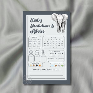 Safari Elephant Baby Predictions and Advice Card