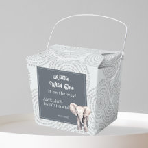 Safari Elephant Baby Shower Favour Box