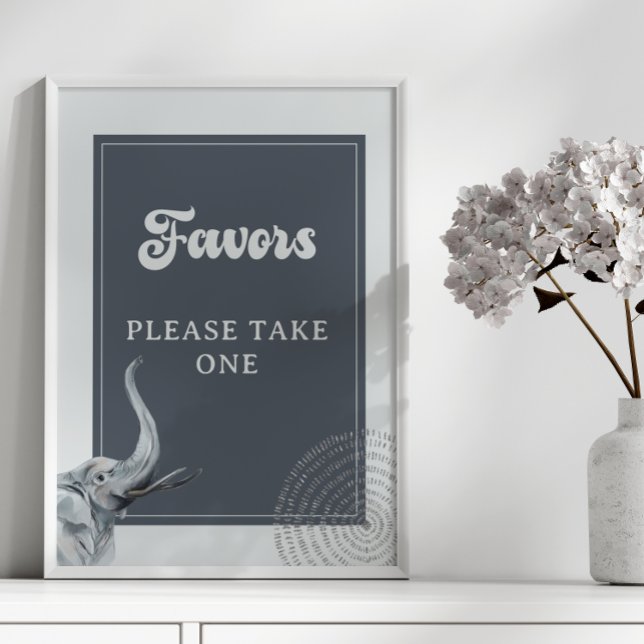 Safari Elephant Baby Shower Favours Sign (Creator Uploaded)