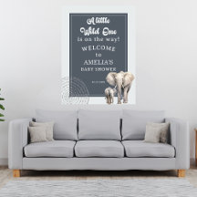 Safari Elephant Baby Shower Welcome Poster