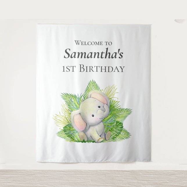 Safari Elephant Backdrop Tapestry (Front)