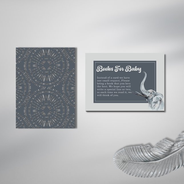 Safari Elephant Books for Baby Request Card (Creator Uploaded)