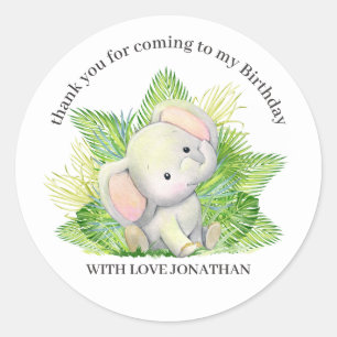 Safari Elephant Classic Round Sticker