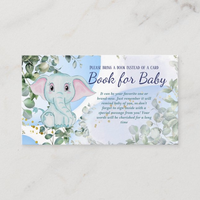 Safari Elephant Eucalyptus Book for Baby Game Enclosure Card (Front)
