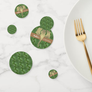 Safari Elephant Faux Gold Greenery Confetti