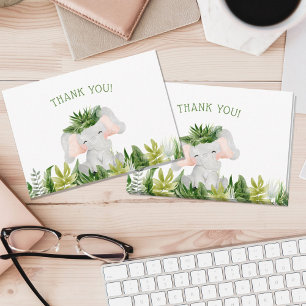 Safari Elephant Thank You  Card