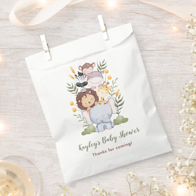 Safari Favour Bags - Jungle Animals Boy Baby Showe (Clipped)