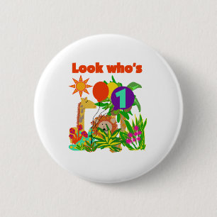 Safari First Birthday 6 Cm Round Badge