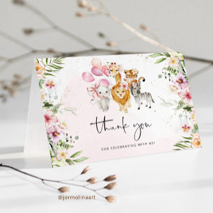 Safari folded thank you card. card