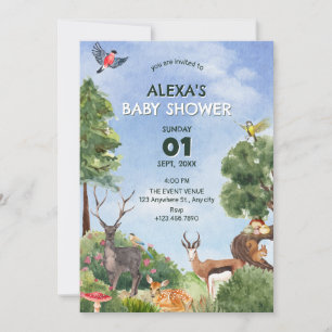 Safari forest baby shower invitation