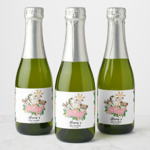 Safari Friends   Baby Shower Mini Sparkling Wine L Label