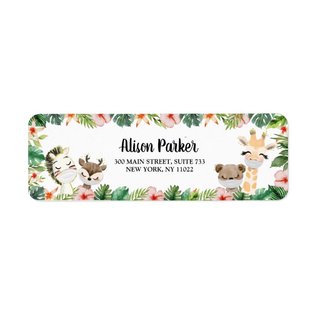 Safari Friends | Baby Shower Return Address Labels (Front)
