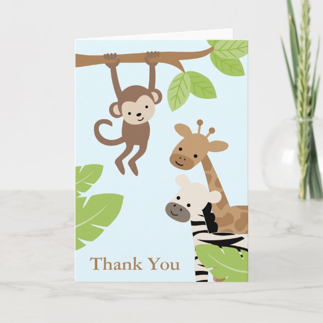Safari Friends Birthday Thank You Card (Front)